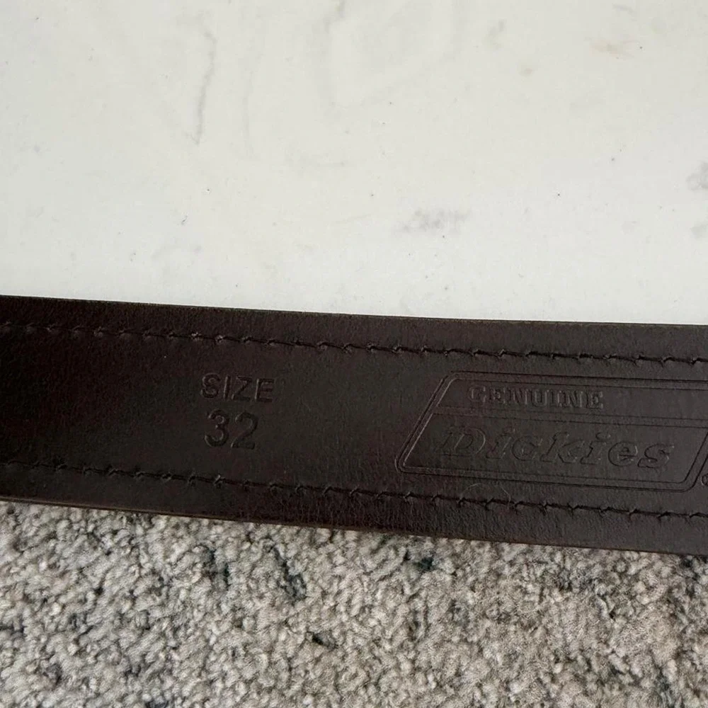 Brown leather work belt roller buckle 32
